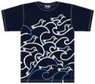Bo Bendixen T-Shirt schwimmende Möwen blau