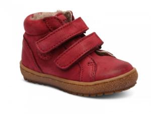 Bisgaard Sneaker mit Fell Klettverschluss rot