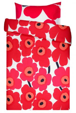 Marimekko Unikko rot weiss Bettwaesche