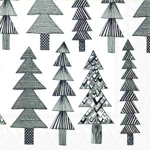 Schwarze Servietten "Kuussikossa" von Marimekko | 33x33 cm | 20 Stück Marimekko Kuussikossa schwarz Servietten 33x33 cm 20 Stueck