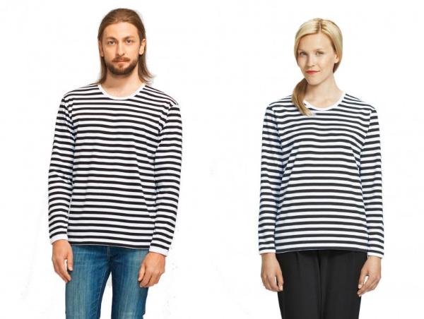 Marimekko Tasaraita Pitkaehiha Shirt schwarz weiß