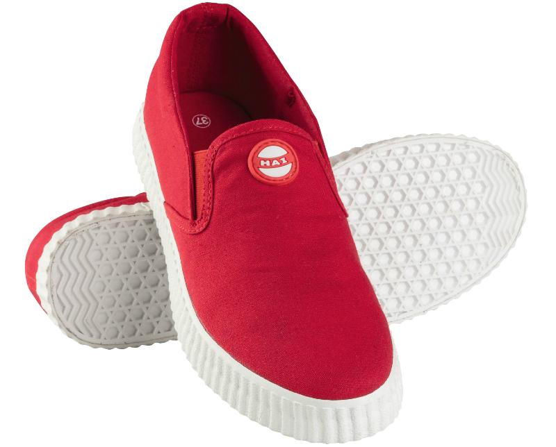 Nokian Footwear Hai Canvas Slip on rot, weiß