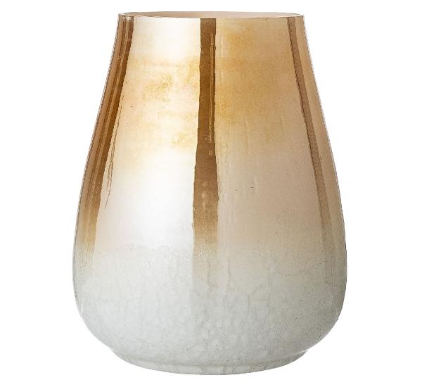 Bloomingville Vase Glas weiss, gold Hoehe 25 cm skandinavische fruehlingsdeko