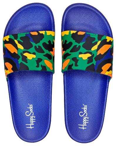 Happy-Socks-Unisex-Badesandale-Leopard