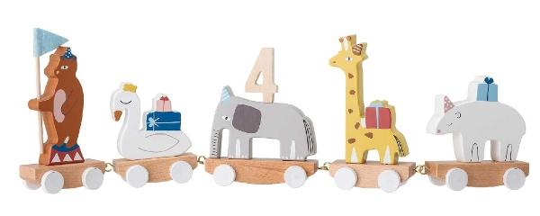 Bloomingville-Geburtstagszug-mit-Baer-Schwan-Elefant-Giraffe-Nashorn-Hoehe-15-5-Laenge-50-cm