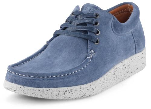 Nature Footwear Damen Sneaker Wildleder Anna nordic blue weiss