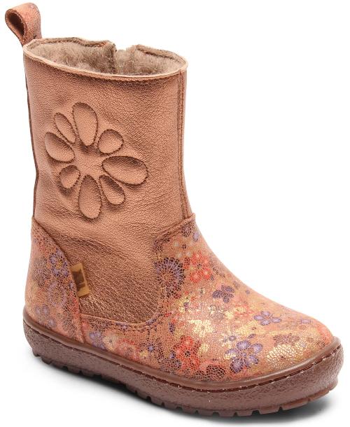 Bisgaard Dora Lederstiefel mit Reißverschluß / Wollfutter Blumen