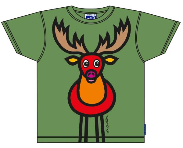 Bo Bendixen Kinder T-Shirt grün Hirsch