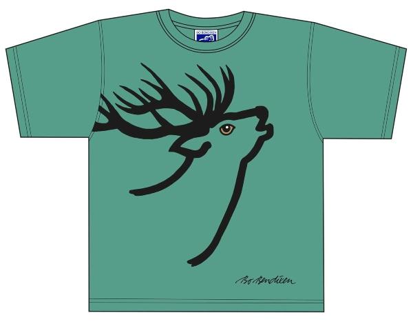 Bo-Bendixen-Unisex-T-Shirt-gruen-Hirsch