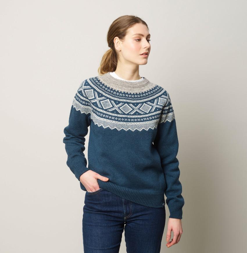 Rauma Collection Damen Pullover Rundausschnitt Marius blau