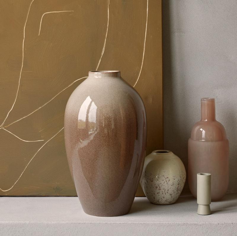 Broste Copenhagen Vase Hoehe 40 cm Ingrid taupe