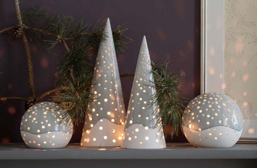 Kähler Design Nobili Teelichtleuchter Kegel Höhe 19 cm - Skandinavische Weihnachtstischdeko