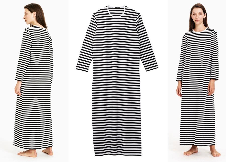 Marimekko-Unisex-Nachthemd-Langarm-Jersey-Tasaraita-Katju