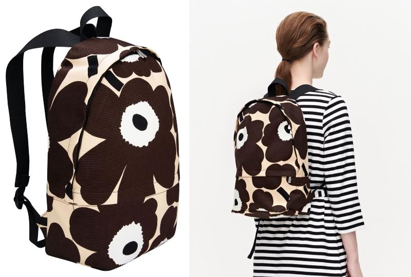 Marimekko Unikko Enni Rucksack beige, braun, weiss