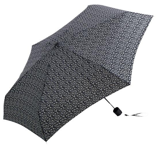 Marimekko-Unikko-Micro-Regenschirm-manuell-schwarz-weiss
