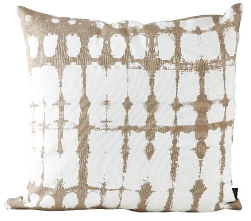 Villa Collection Kissen Batikmuster 45x45 cm sand, weiss