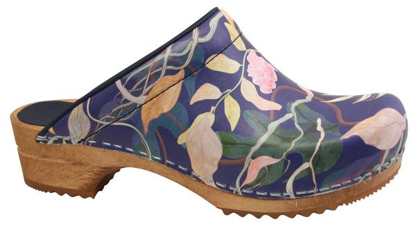 Sanita Damen Clogs Holz offen blau mehrfarbig Persilla gartenclogs