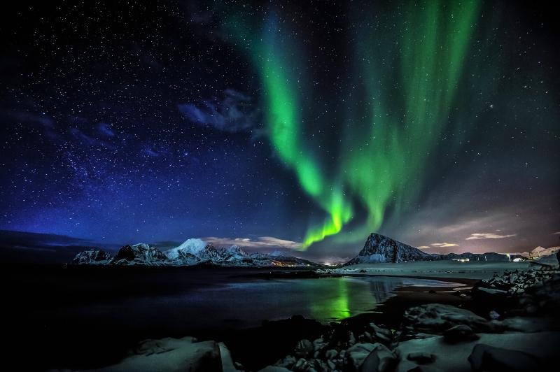 Aurora Borealis Typisch Skandinavisch