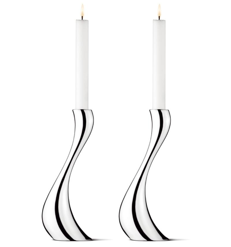 Georg Jensen Cobra Kerzenstaender Hoehe 20 cm 2 Stk