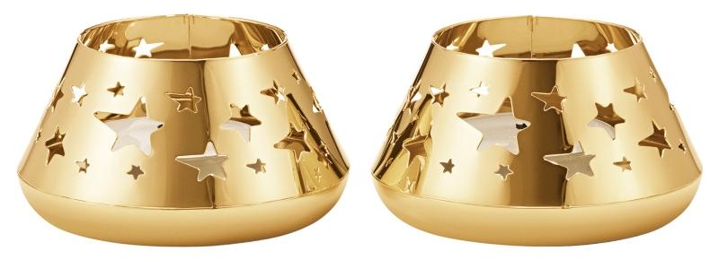 Georg Jensen Weihnachten 2021 Teelichtleuchter Stern 2 Stk gold