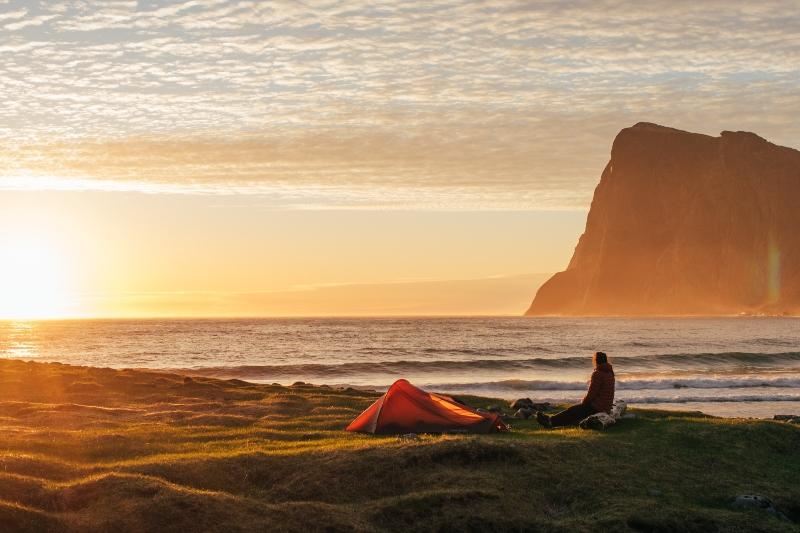 Kvalvika Beach Norwegen Wildcampen