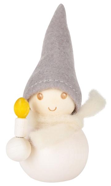 Aarikka Pakkanen mit Kerze Hoehe 9 cm cremeweiss