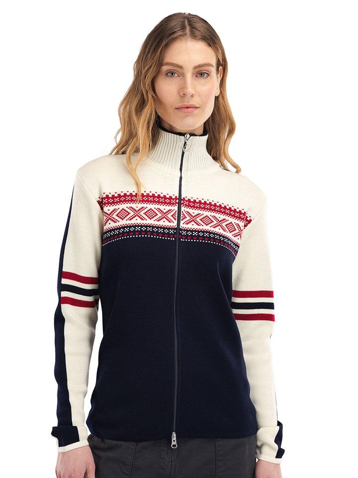 Dale of Norway Damen Merino Strickjacke marine, creme, rosenrot Snønipa