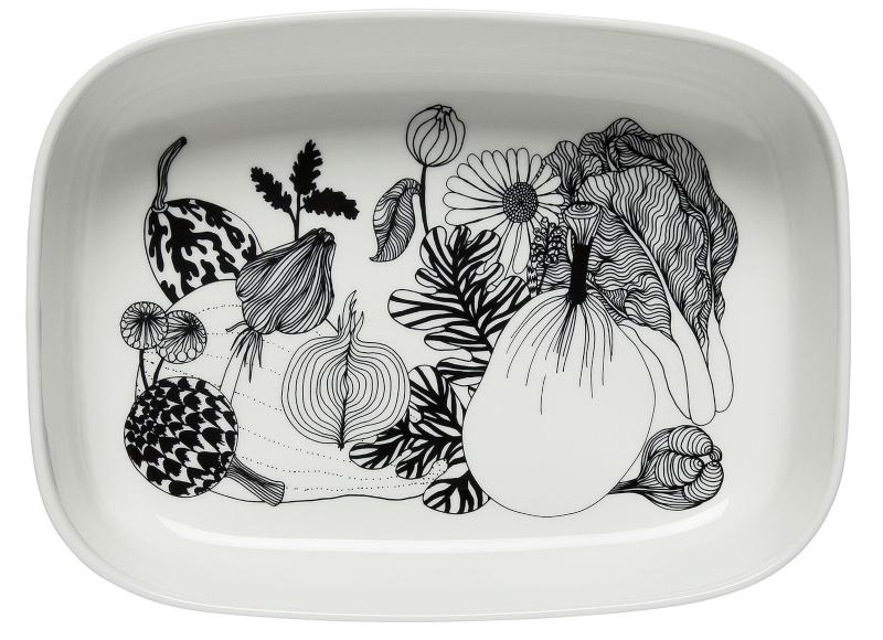 Marimekko-Siirtolapuutarha-Oiva-Servierschale-Ofenform-20-5x28-cm-schwarz-cremeweiss