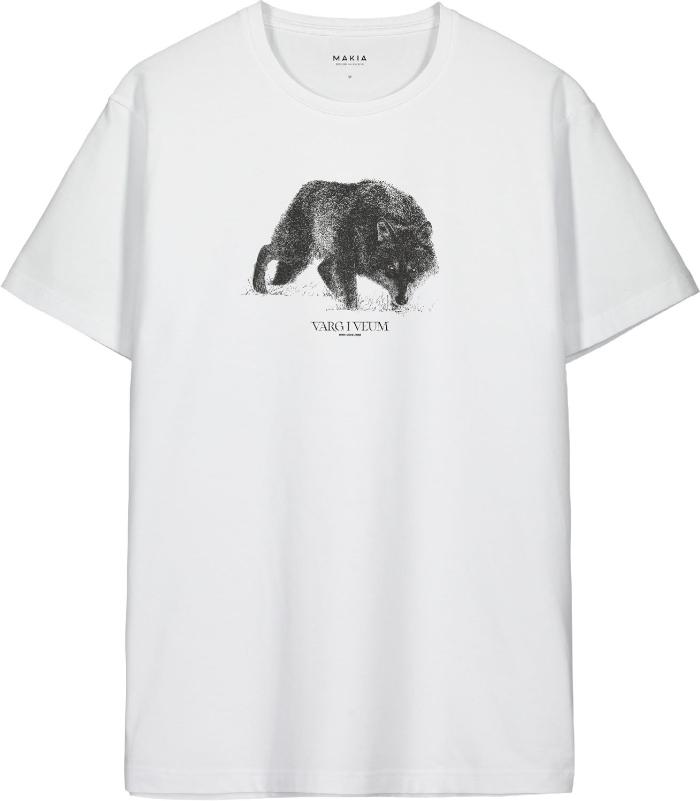 Makia Clothing x Danny Larsen Herren T-Shirt mit Wolfprint weiss schwarz Lupus