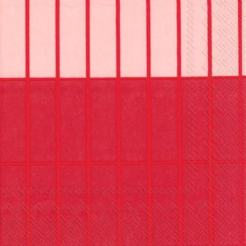 Marimekko Tiiliskivi Raita Papierservietten 33x33 cm 20 Stk rot, rosa