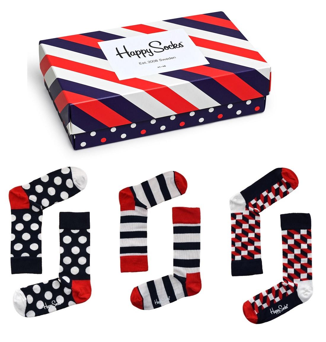 Happy Socks Unisex Strümpfe Classic 3 Stk. Geschenkbox