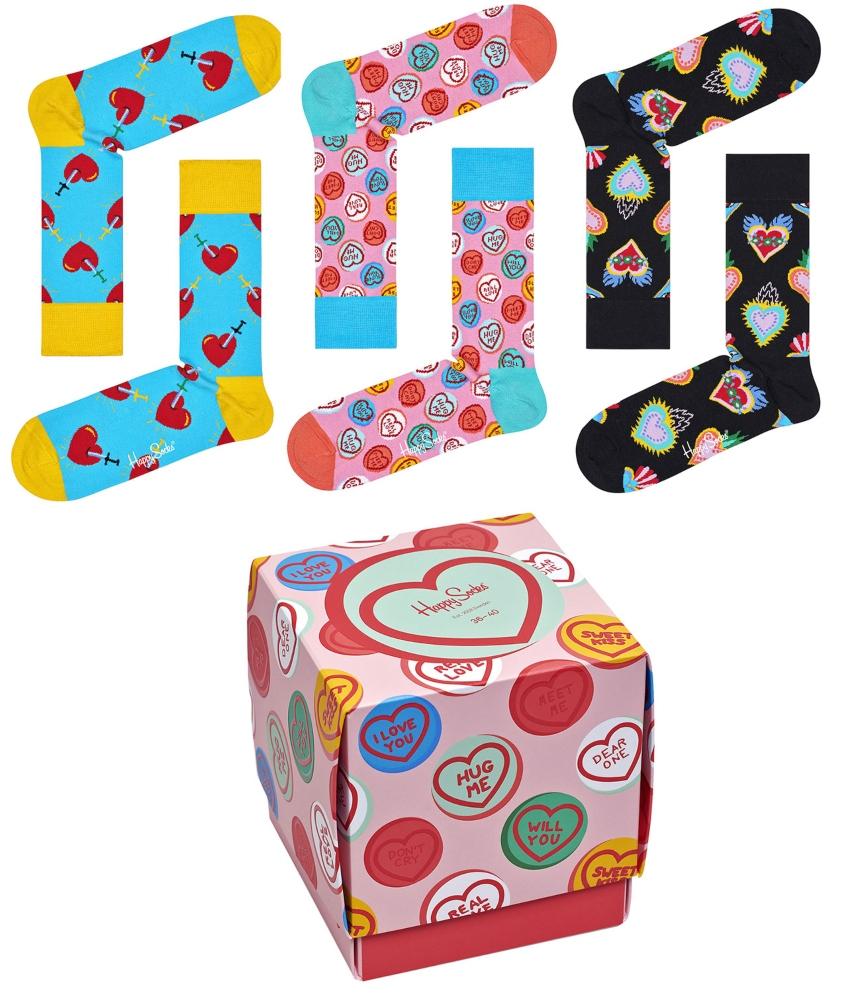 Happy Socks Unisex Strümpfe I Love You Geschenkbox 3 Stk.