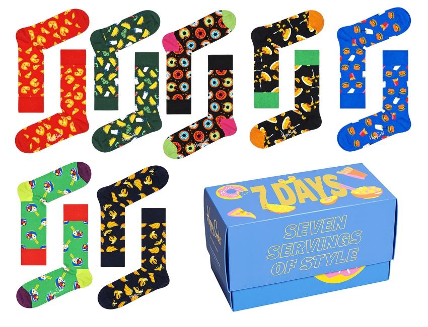 Happy Socks Unisex Strümpfe 7 Days of Food Geschenkbox 7 Stk.