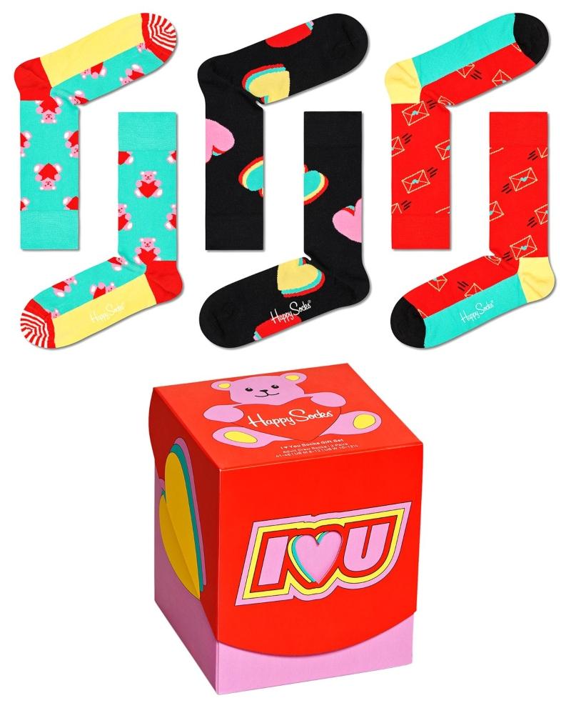 Happy Socks Unisex Struempfe I Love You Geschenkbox 3 Stk mehrfarbig skandinavische-modemarken