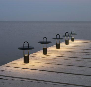 Stelton Pier LED Leuchte Höhe 25 cm Ø 20 cm Solarlampen