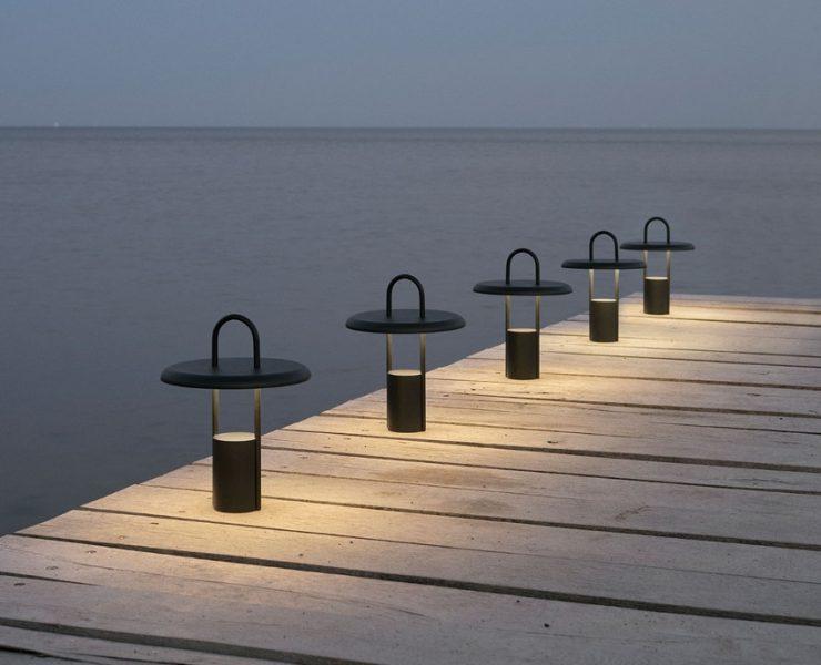 Stelton Pier LED Leuchte Höhe 25 cm Ø 20 cm Solarlampen