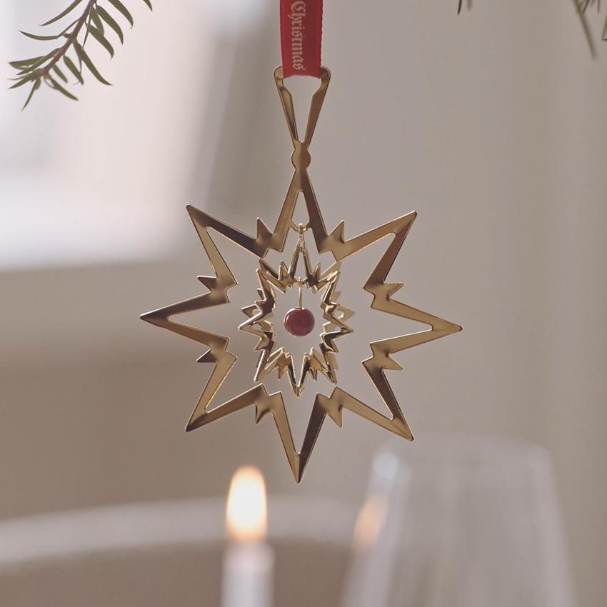 Georg Jensen Weihnachten Mobile Stern gold