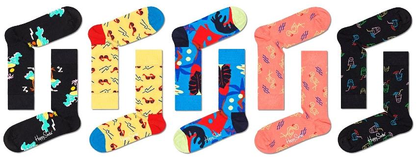 Happy Socks Unisex Strümpfe Tropical Night Geschenkbox 5 Stk.