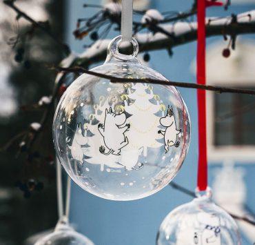 Muurla Mumin Weihnachtsbaum Christbaumkugel Vorder- & Rückseite dekoriert