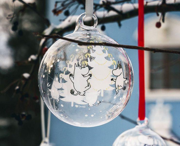 Muurla Mumin Weihnachtsbaum Christbaumkugel Vorder- & Rückseite dekoriert