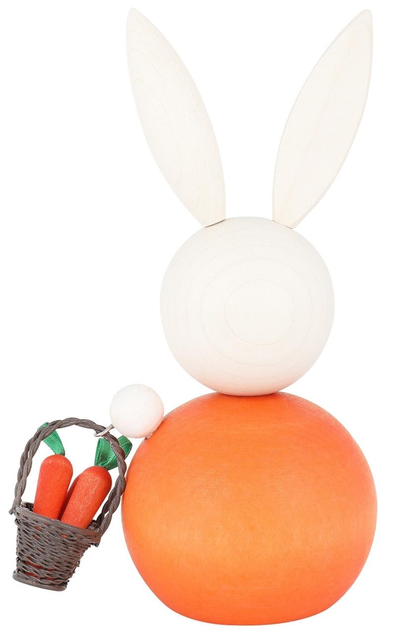 Aarikka Osterhase Karottenernte Höhe 16 cm cremeweiß, orange