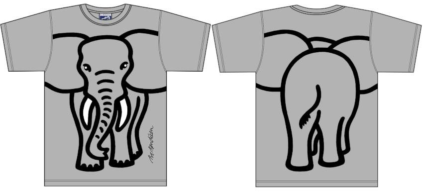 Bo Bendixen Unisex T-Shirt grau melange Elefant