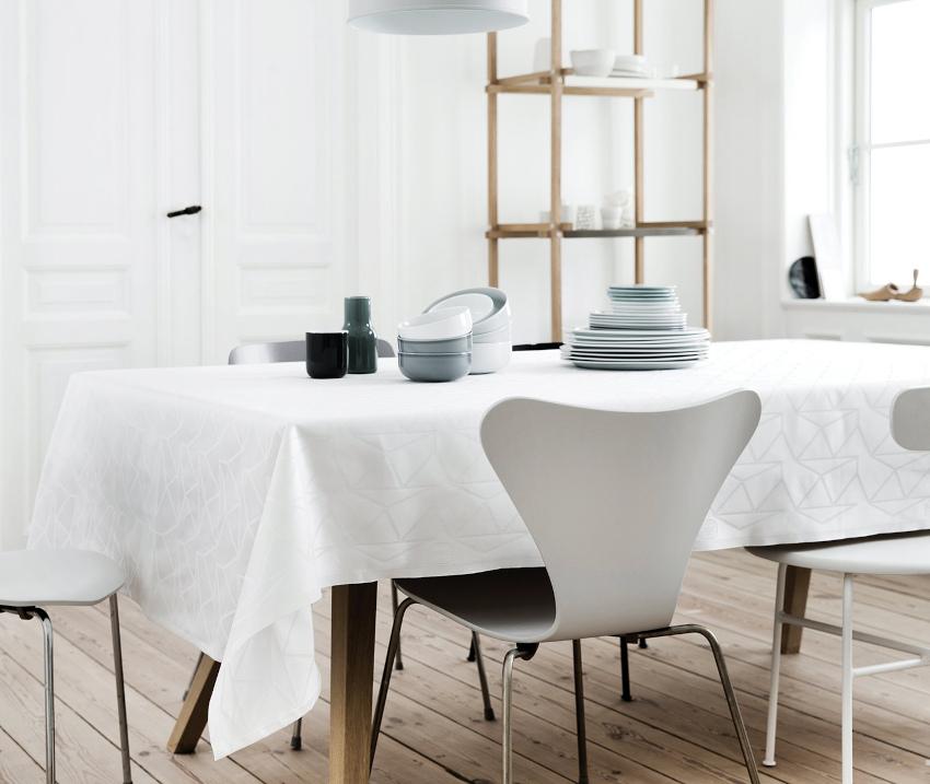 Georg Jensen Damask Arne Jacobsen Tischdecke weiß