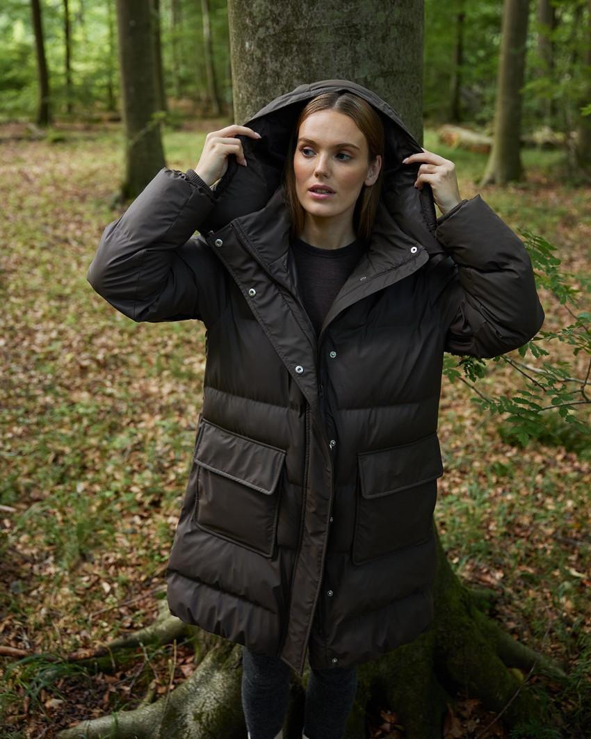 Ilse Jacobsen Damen Regenmantel gefüttert / recycelt mit verstellbarer Kapuze RAINPUFF05