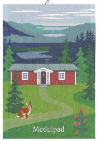 Ekelund Schwedische Provinzen Medelpad Geschirrtuch (Öko-Tex) 35x50 cm grün, mehrfarbig