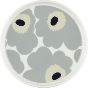 Marimekko Unikko Oiva Teller Ø 13,5 cm cremeweiß, hellgrau, sand, dunkelblau