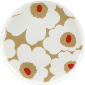 Marimekko Unikko Oiva Teller Ø 20 cm cremeweiß, beige, rot