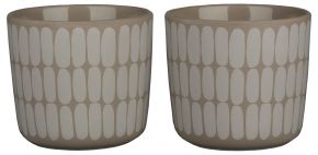 Marimekko Alku (Anfang) Oiva Tasse / Becher ohne Henkel 0,2 l 2 Stk. terra, cremeweiß