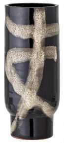 Bloomingville Vefa Vase Terrakotta Höhe 28,5 cm schwarz, hell
