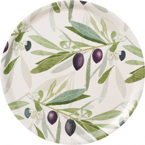 Klippan Olive Tablett Ø 38 cm violett, grün, cremeweiß